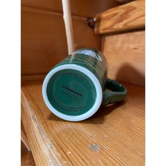Starbucks Hunter Green Tall Ceramic Coffee Tea Mug Cup 16 oz - Picture 4 of 4